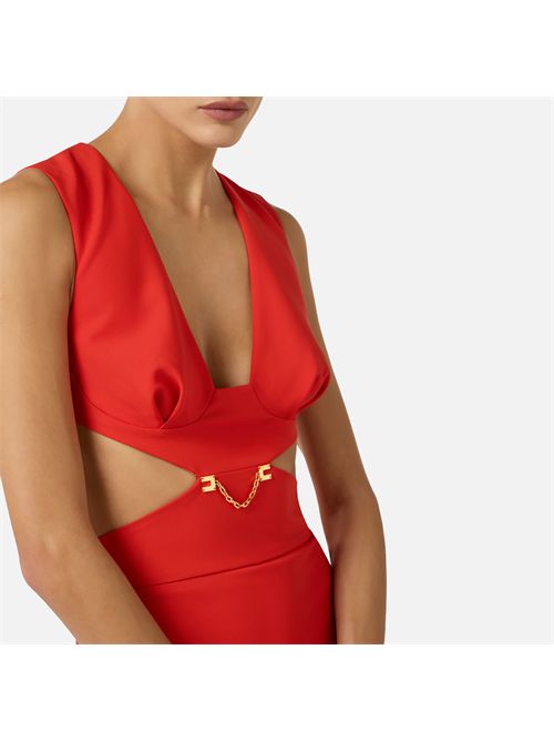 Abito Red Carpet in crêpe leggero con cut-out ELISABETTA FRANCHI | ABR0261E2/H85